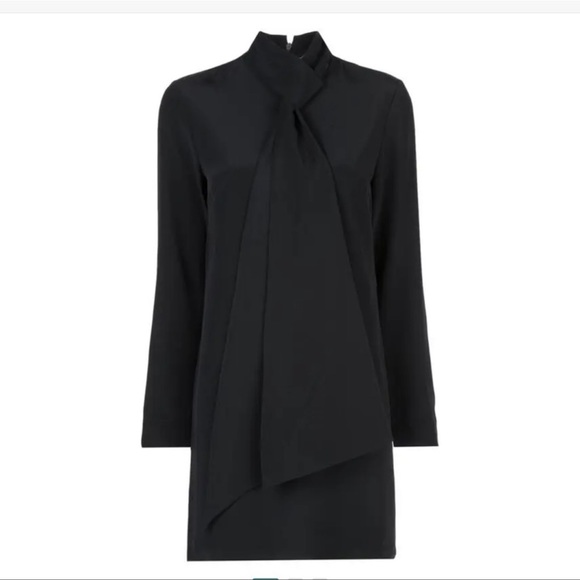 Tibi Neck Tie Navy Dress 4 - Picture 3 of 8